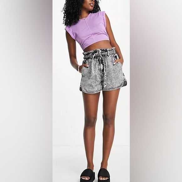 All Saints Pants - AllSaints Dale Paperbag Denim Shorts Sz 30/10/Lrg